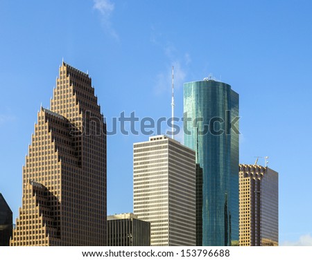 View on downtown Houston with skyscraper