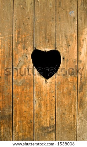 heart in wooden door