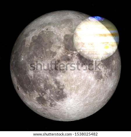 Fantastic view of moon. Solar system. Billions of galaxies in the universe. Elements of this image furnished by NASA Royalty-Free Stock Photo #1538025482