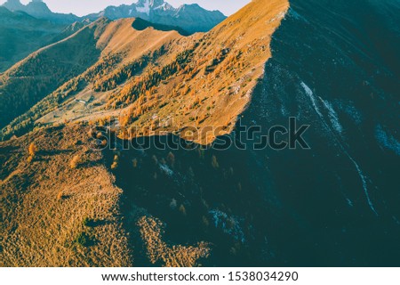 Sondrio - Valtellina (IT) - Autumnal aerial view of Alpe Colina