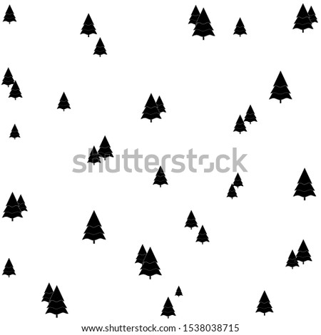 Tree seamless pattern. Fashion graphic background design. Modern stylish abstract texture. Monochrome template for prints, textiles, wrapping, wallpaper, etc. Vector illustration.