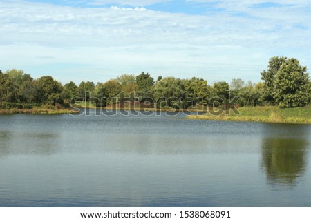                    beautiful autumn Landscape with lake           