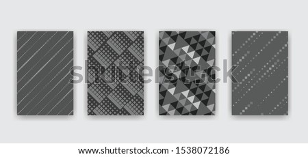 Abstract covers. Geometric vector grey patterns