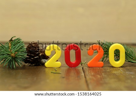 Composition Happy New Year 2020 - Symbol of number 2020