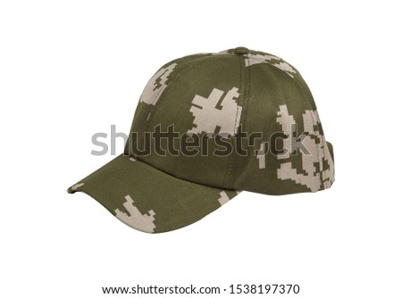 Camouflage cap isolated on whaite background