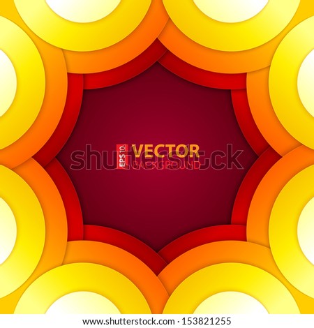Abstract red, orange and yellow round shapes background. RGB EPS 10 vector illustration