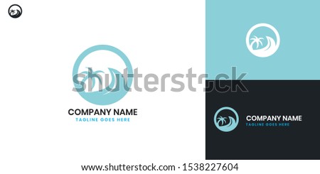 holiday, palm logo - All elements on this template are editable with vector software.