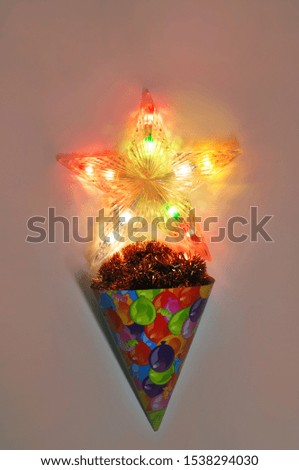 Glowing Christmas star, top view