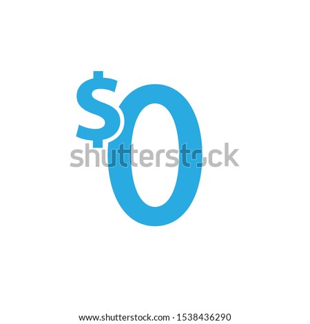 Zero cost simple icon. Clipart image isolated on white background