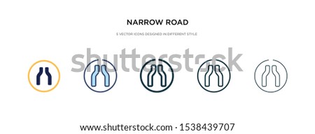 narrow road icon in different style vector illustration. two colored and black narrow road vector icons designed in filled, outline, line and stroke style can be used for web, mobile, ui