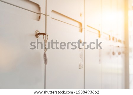 Cabinets in the goods storage office for the general public provide lockers and a secure lock system with number for easy cabinet owners to remember.
The concept of protecting assets using lockers Royalty-Free Stock Photo #1538493662