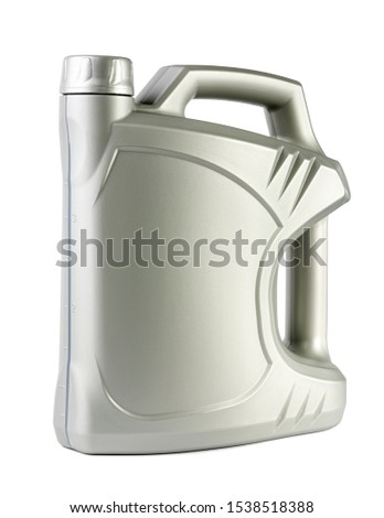 Isolated canister of engine motor oil Royalty-Free Stock Photo #1538518388