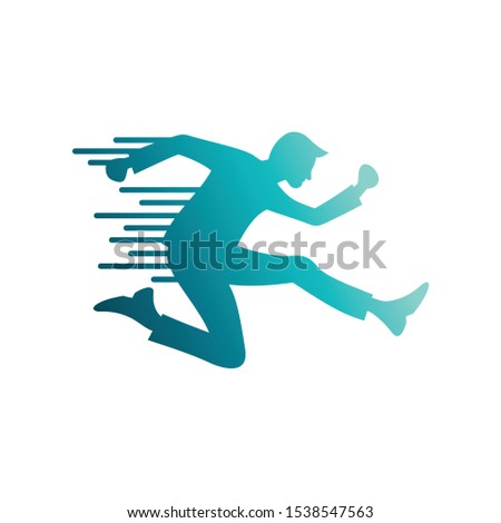 Logo man running very fast