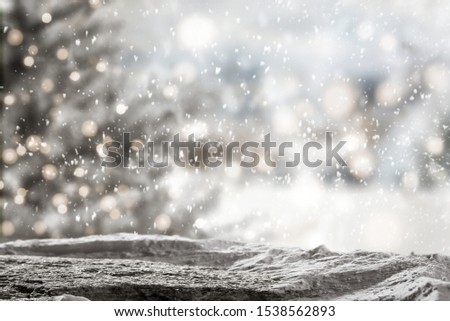 Winter background of free space for your decoration and snowflakes. Christmas time and cold day. 