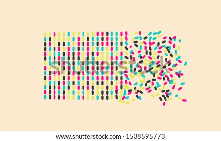 Big data graph visualization. Motion vector illustration. Coding process. Can be used for advertising, marketing and presentation. 