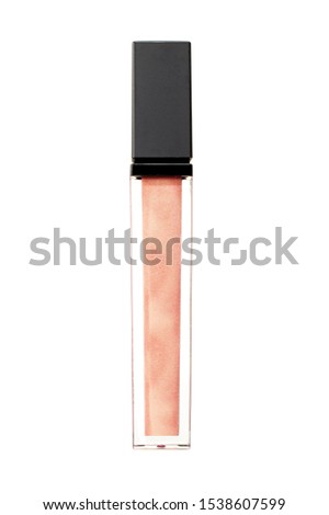 Lip gloss container on white background