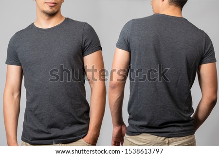 t-shirt mockup of man back and front Royalty-Free Stock Photo #1538613797