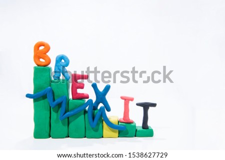 Brexit Graph made from Play Clay. Abstract composition. Currencies value after Brexit.