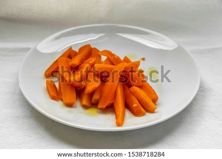 Italian Cuisine Boiled Vegetables Broccoli Boiled Carrots Boiled Lemon Pictures Still Life
