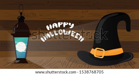 Happy halloween card with a - Vector illustration