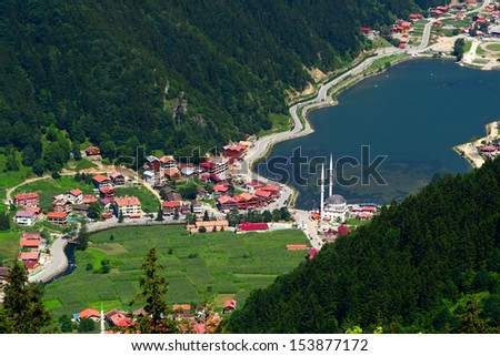 Long Lake (Uzungol) in Trabzon,Turkey Royalty-Free Stock Photo #153877172