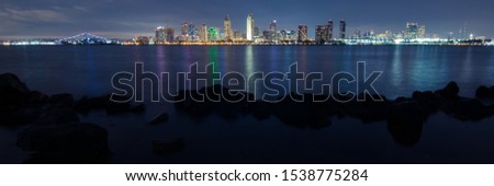 San Diego Skyline Night Panorama