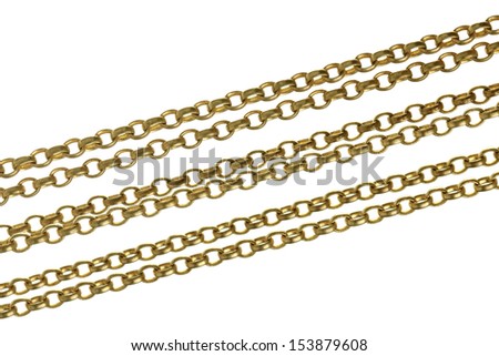 A fragment of a chain on a white background