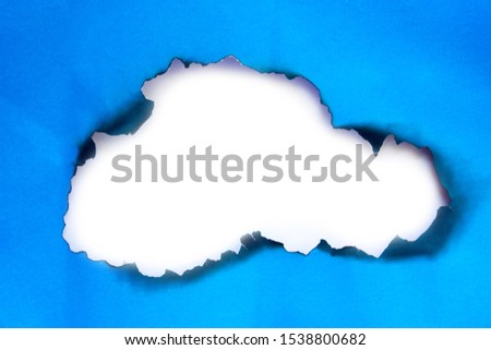 background frame Blue paper, fire in the middle, 3d