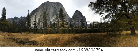 El Capitan meadows fall panoramic shot, Yosemite National Park, California