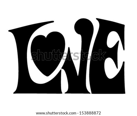 Love Banner - Retro Clip Art Illustration