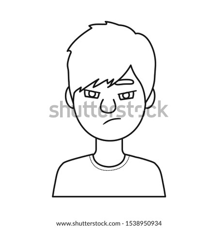Vector design of guy and anger symbol. Graphic of guy and emotion vector icon for stock.