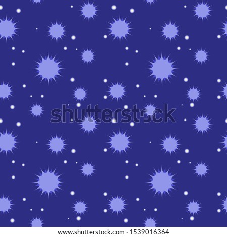 seamless pattern of stars on blue background, snowflakes on blue background