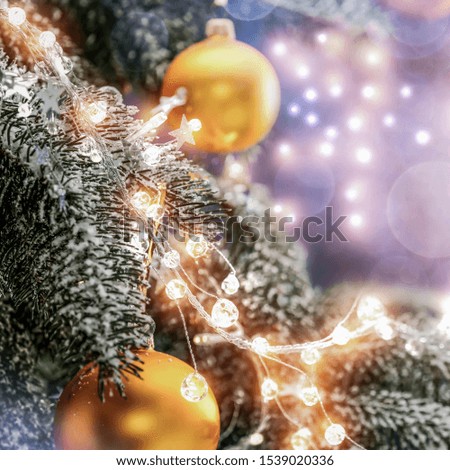 Christmas tree with balls and free space for your decoration. 