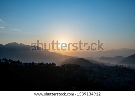 sunrise over the Himalayan mountain
