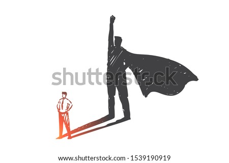 Personal development, leadership, ambition concept sketch. Hand drawn isolated vector Royalty-Free Stock Photo #1539190919