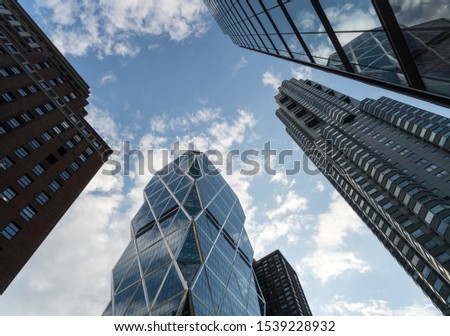 Skyscrapers in midtown Manhattan, Low angle view, New York