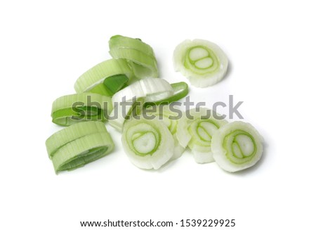 Diced green onions stock photo