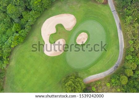 Aerial photography golf course top view