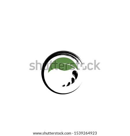 Enso circle illustratio. Calm, meditation, well beeing, comfortable, healthy lifestyle. Logo for meditation centers and spa.