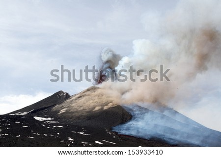 Volcano Etna eruption 12 April 2012 - Catania, Sicily 