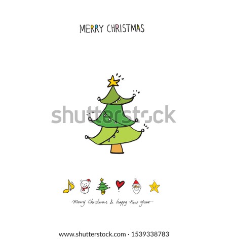 Hand drawn Christmas poster - vector