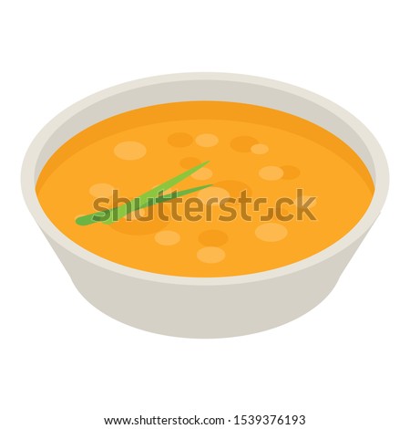 Onion soup icon. Isometric of onion soup vector icon for web design isolated on white background Royalty-Free Stock Photo #1539376193