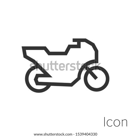 Icon motorcycle in black and white Illustration.