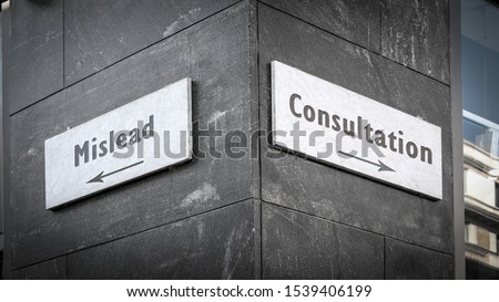 Street Sign the Direction Way to Consultation versus Mislead Royalty-Free Stock Photo #1539406199