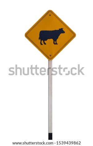 traffic sign on white background with clipping path.