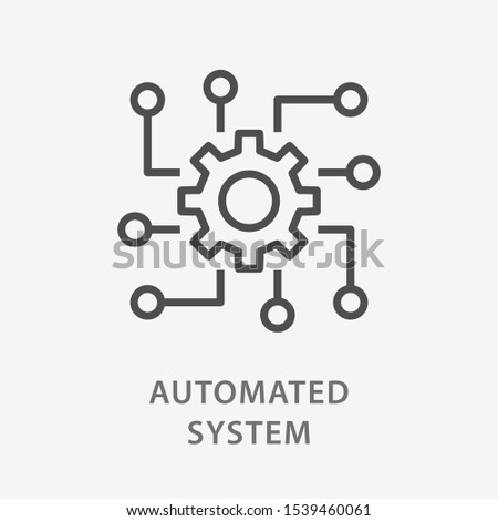 Automated system line icon on white background. Vector illustration. Royalty-Free Stock Photo #1539460061