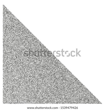 A geometric shape -triangle randomly filled with small dots. To create a textured layout.