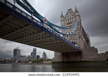 Tower Bridge framing the City of London - Long Exposure