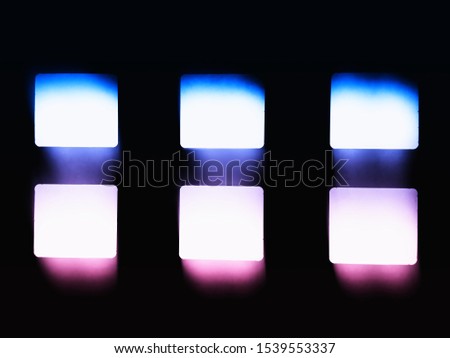 Blank glowing vintage tv screens abstract background