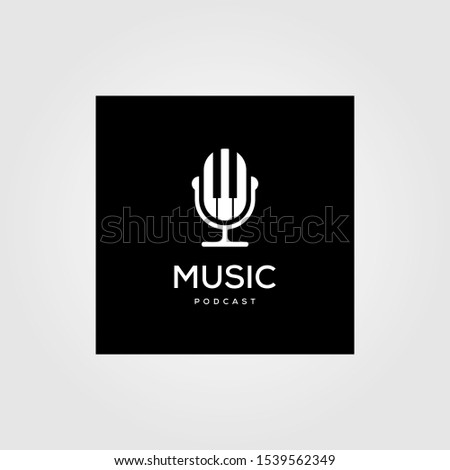 music podcast radio logo icon vector illustration design